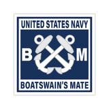 Navy Boatswain's Mate (BM) Square Vinyl Stickers