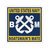 Navy Boatswain's Mate (BM) Gold Square Vinyl Stickers