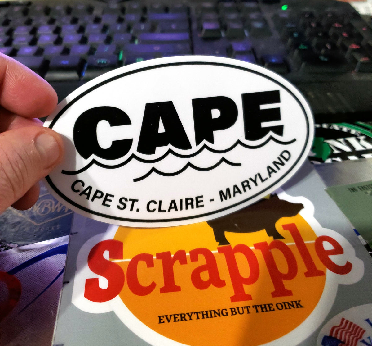 CAPE Cape St. Claire Oval Sticker Ham's Designs