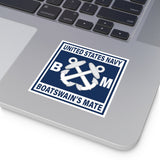 Navy Boatswain's Mate (BM) Square Vinyl Stickers