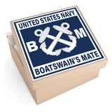 Navy Boatswain's Mate (BM) Square Vinyl Stickers