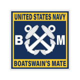Navy Boatswain's Mate (BM) Gold Square Vinyl Stickers