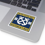 Navy Boatswain's Mate (BM) Gold Square Vinyl Stickers