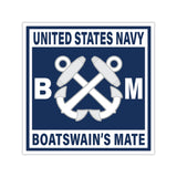 Navy Boatswain's Mate (BM) Square Vinyl Stickers