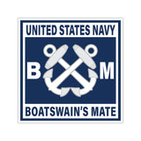 Navy Boatswain's Mate (BM) Square Vinyl Stickers