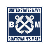 Navy Boatswain's Mate (BM) Square Vinyl Stickers