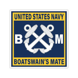 Navy Boatswain's Mate (BM) Gold Square Vinyl Stickers