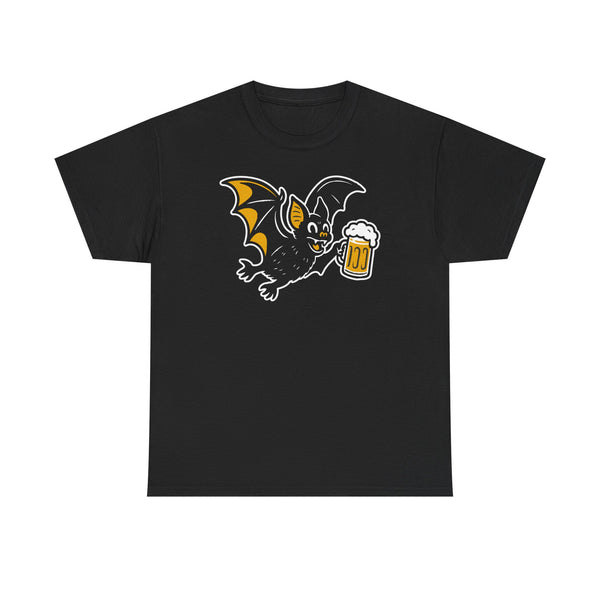 Halloween Bat Unisex Tee with Beer