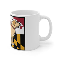 Maryland Flag Yellow Lab Mug 11oz