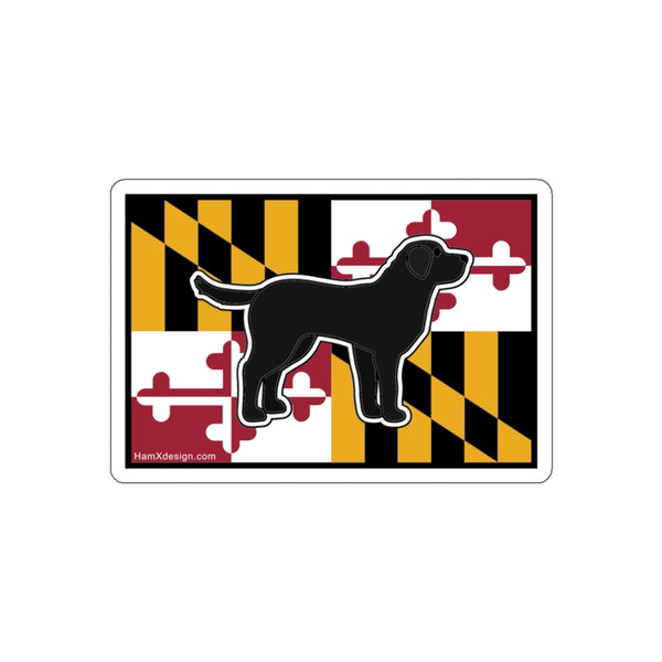 Maryland Flag Black Lab Sticker