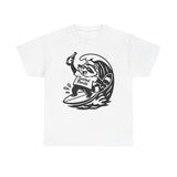 Trashed Panda Surfing Tee — Panda Riding Waves Holding a Beer Graphic T-Shirt