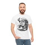 Trashed Panda Surfing Tee — Panda Riding Waves Holding a Beer Graphic T-Shirt