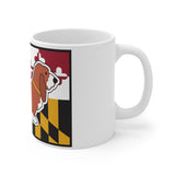 Maryland Flag Basset Hound Mug 11oz