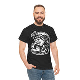 Trashed Panda Surfing Tee — Panda Riding Waves Holding a Beer Graphic T-Shirt