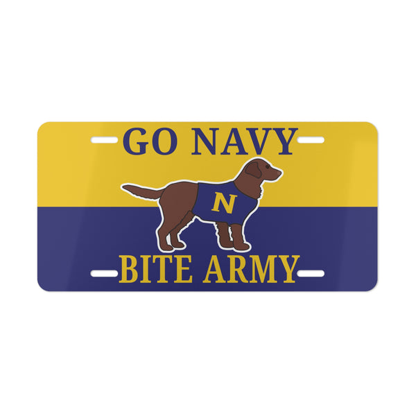 Go Navy Bite Army Dog Plate