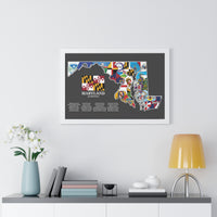 Maryland Flag Map Framed Poster