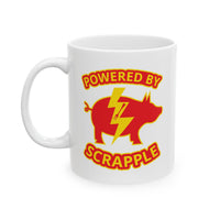 Powered by Scrapple Ceramic Mug, (11oz, 15oz)