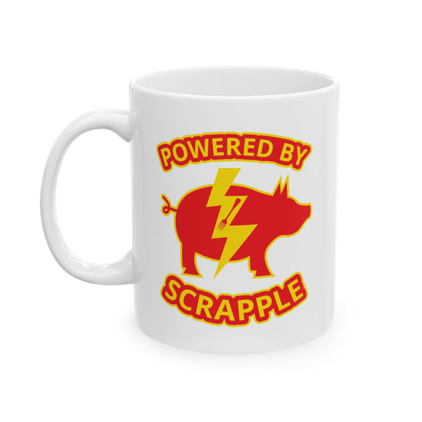 Powered by Scrapple Ceramic Mug, (11oz, 15oz)