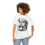 Trashed Panda Surfing Tee — Panda Riding Waves Holding a Beer Graphic T-Shirt