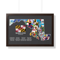Maryland Flag Map Framed Poster