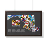 Maryland Flag Map Framed Poster