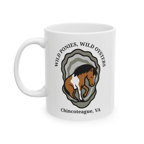 Mug - Chincoteague Wild Ponies and Wild Oysters Ceramic Mug (11oz, 15oz)