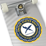 Navy Cryptologic Communications (CTO) Round Vinyl Stickers
