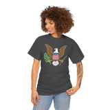 Patriotic Eagle USA Shield T-Shirt — American Flag Crest Tee for Fourth of July