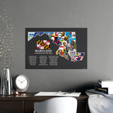 Maryland Counties & Flags Matte Print