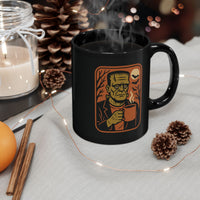 Coffee Mug - Halloween Frank Drinking Coffee