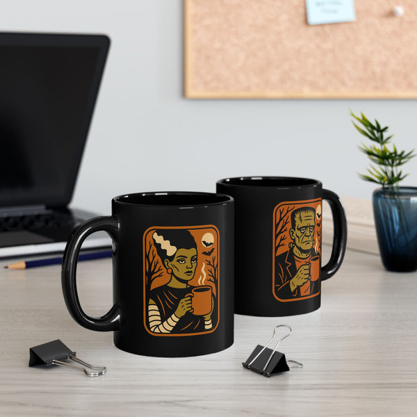 Mug - Vintage Halloween Franken & Wife Coffee Cup Design