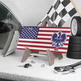 USA Heritage - Polska Eagle American Flag Vanity Plate – Polish American License Plate