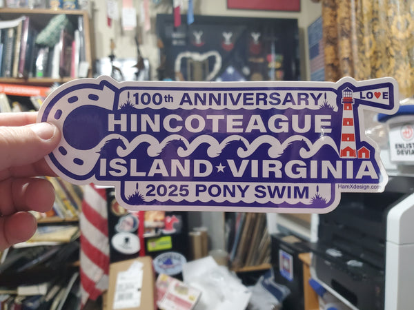 Chincoteague Swim Sticker 100 Year