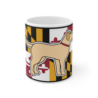 Maryland Flag Yellow Lab Mug 11oz