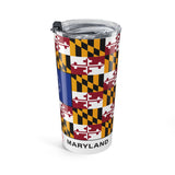 Rock Hall Maryland Flag Tumbler | Maryland State Flag Travel Cup