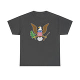 Patriotic Eagle USA Shield T-Shirt — American Flag Crest Tee for Fourth of July