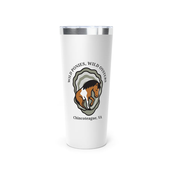 Tumbler - Chincoteage Pony and Oyster Design, 22oz Vacuum Insulated Cup