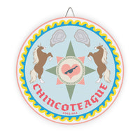 Wood Sign - Chincoteague Virginia Hex Sign with Ponies and Oysters