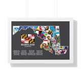 Maryland Flag Map Framed Poster