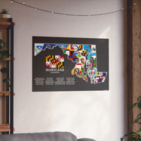 A poster of Maryland and its 24 jurisdictions flags