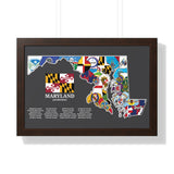 Maryland Flag Map Framed Poster
