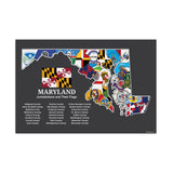 Maryland Counties & Flags Matte Print