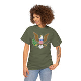 Patriotic Eagle USA Shield T-Shirt — American Flag Crest Tee for Fourth of July