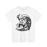 Trashed Panda Surfing Tee — Panda Riding Waves Holding a Beer Graphic T-Shirt