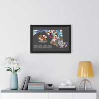 Maryland Flag Map Framed Poster