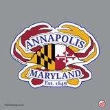 Annapolis, Maryland Hometown Crab Flag Sticker