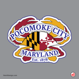 Pocomoke City, Maryland Hometown Crab Flag Sticker