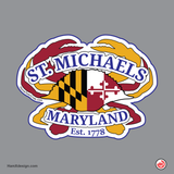 St. Michaels, Maryland Hometown Crab Flag Sticker