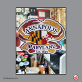 Annapolis, Maryland Hometown Crab Flag Sticker