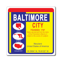 Baltimore City Maryland OB Magnet 